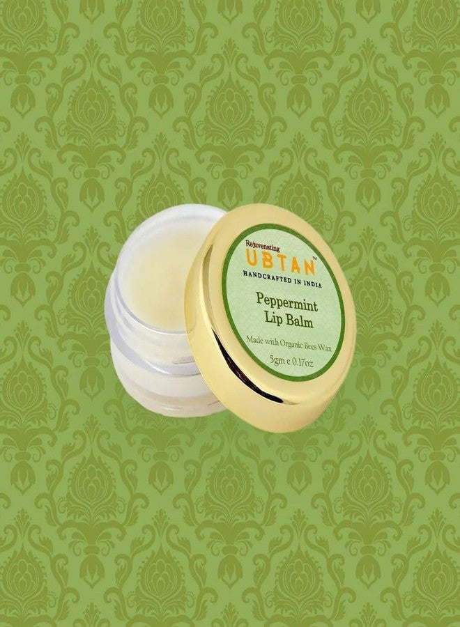 Rejuvenating UBTAN مرطب شفاه طبيعي من أوبتان لتجديد الشفاه - ترطيب مغذي لشفاه ناعمة ومرطبة | مصنوع يدويًا في الهند | 5 غرام (5 غرام، بنكهة النعناع) - Image 1